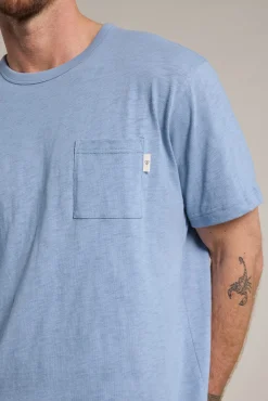 Barkers Essential Tees^Anderson Slub Tee STONE BLUE