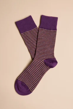 Barkers Socks|Socks^Brennan Stripe Sock PURPLE