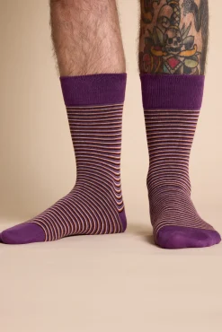 Barkers Socks|Socks^Brennan Stripe Sock PURPLE