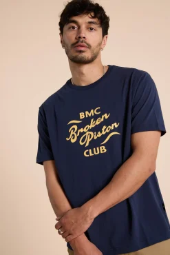 Barkers Graphic & Stripes^Broken Piston Club Tee DARK NAVY