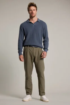 Barkers Cotton Knitwear^Cedar Cotton LS Polo SLATE