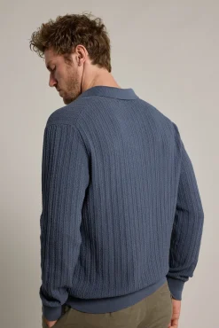 Barkers Cotton Knitwear^Cedar Cotton LS Polo SLATE