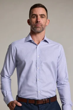 Barkers Eco Easy Care Shirts|Non-Iron Shirts^Chesdale Stripe Business Shirt BLUE STRIPE