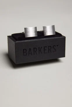 Barkers Cufflinks & Clips|Suiting Accessories^Classic Brushed Silver Rectangle Cufflink
