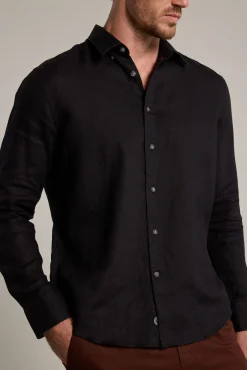 Barkers Casual Shirts|Casual Shirts^Dorset Linen Shirt BLACK