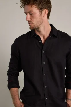 Barkers Casual Shirts|Casual Shirts^Dorset Linen Shirt BLACK