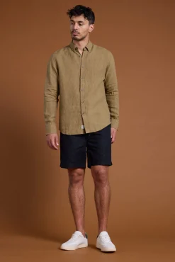 Barkers Casual Shirts|Casual Shirts^Dorset Linen Shirt CAMEL