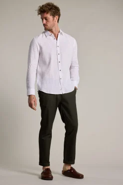 Barkers Tailored Fit Shirts|Tailored Fit Shirts^Dorset Linen Shirt WHITE