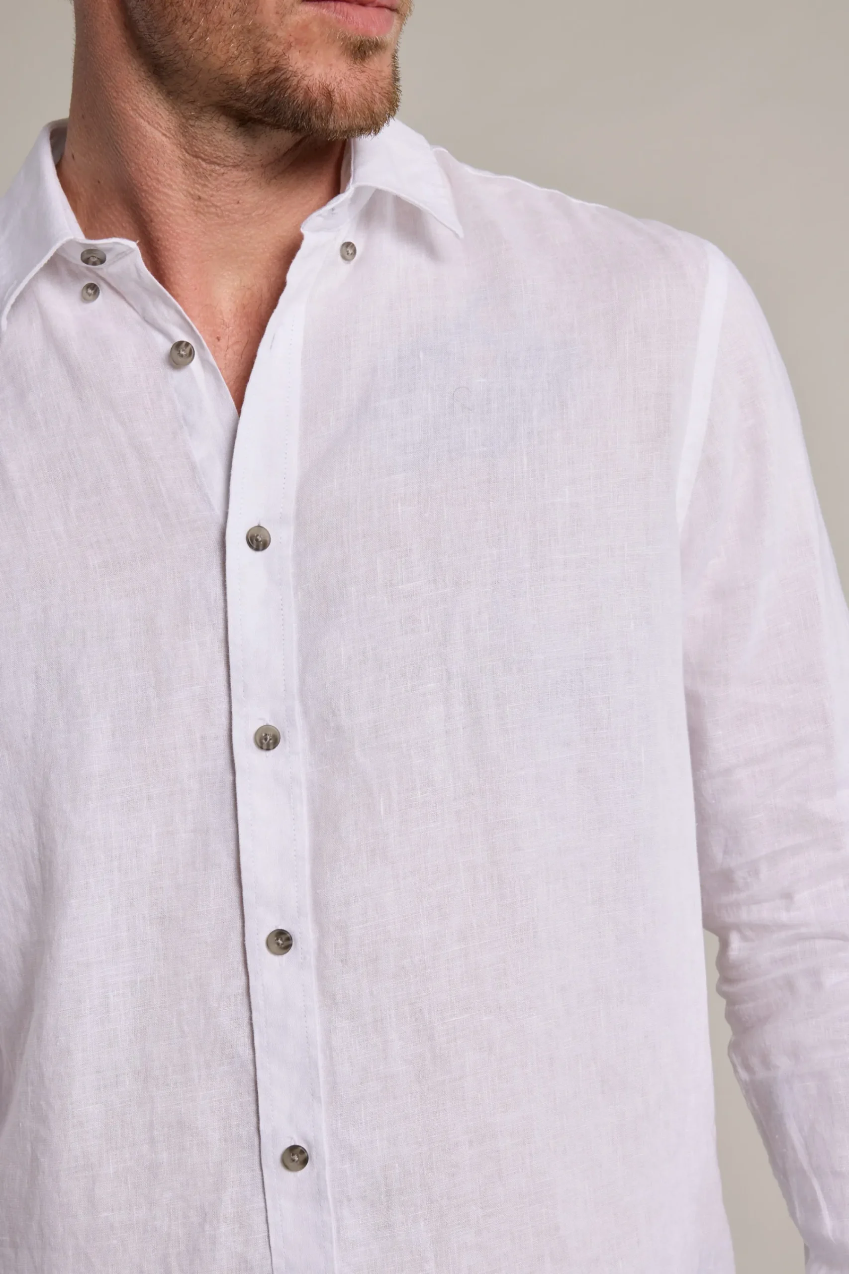Barkers Tailored Fit Shirts|Tailored Fit Shirts^Dorset Linen Shirt WHITE