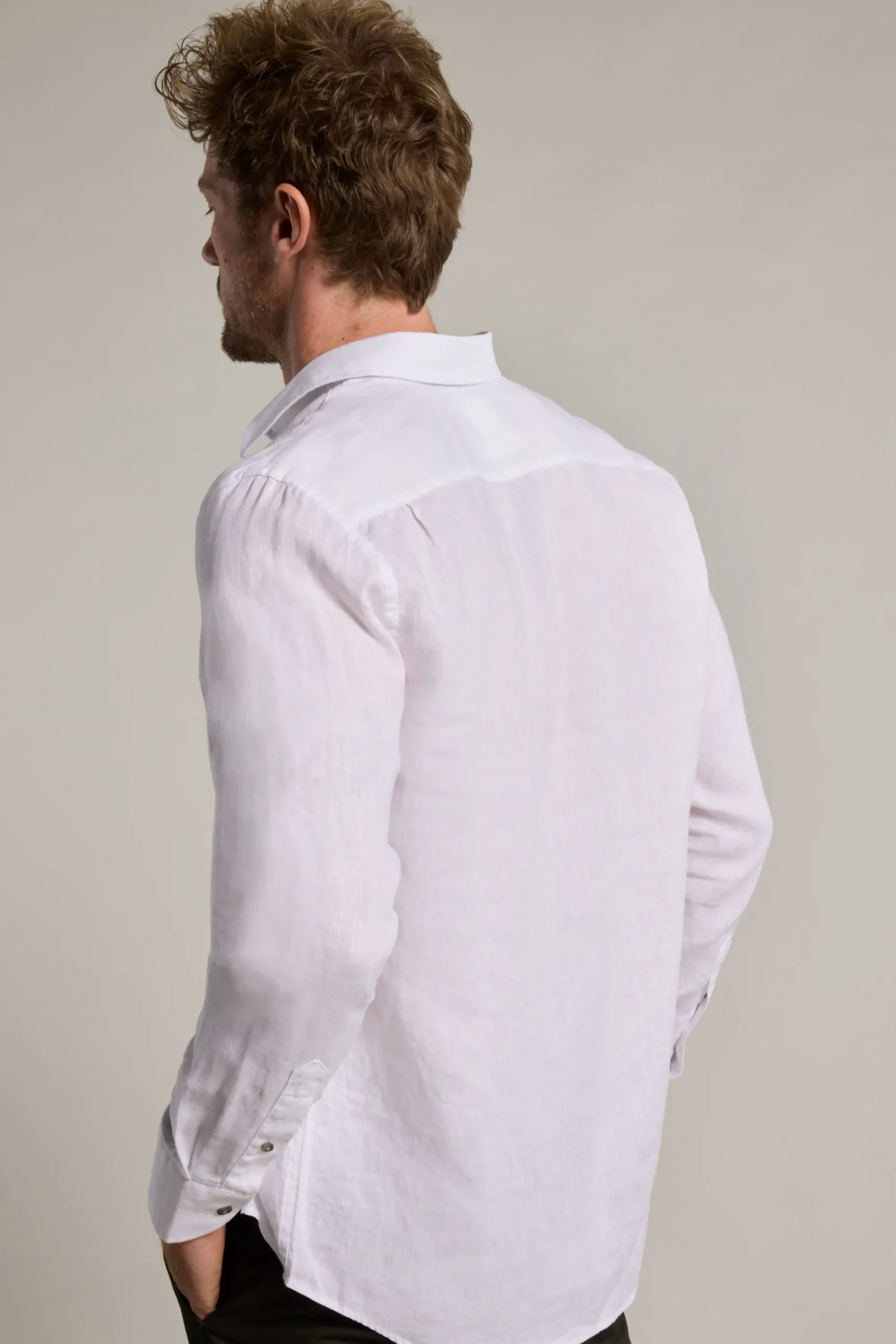 Barkers Tailored Fit Shirts|Tailored Fit Shirts^Dorset Linen Shirt WHITE