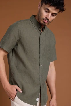 Barkers Casual Shirts|Casual Shirts^Gentry Linen Shirt GREEN