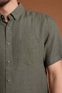 Barkers Casual Shirts|Casual Shirts^Gentry Linen Shirt GREEN