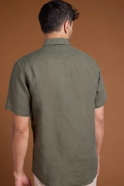 Barkers Casual Shirts|Casual Shirts^Gentry Linen Shirt GREEN