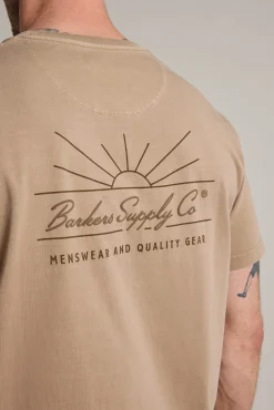 Barkers Graphic & Stripes^Horizon Print Tee TAUPE