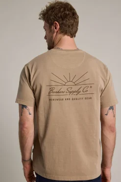 Barkers Graphic & Stripes^Horizon Print Tee TAUPE