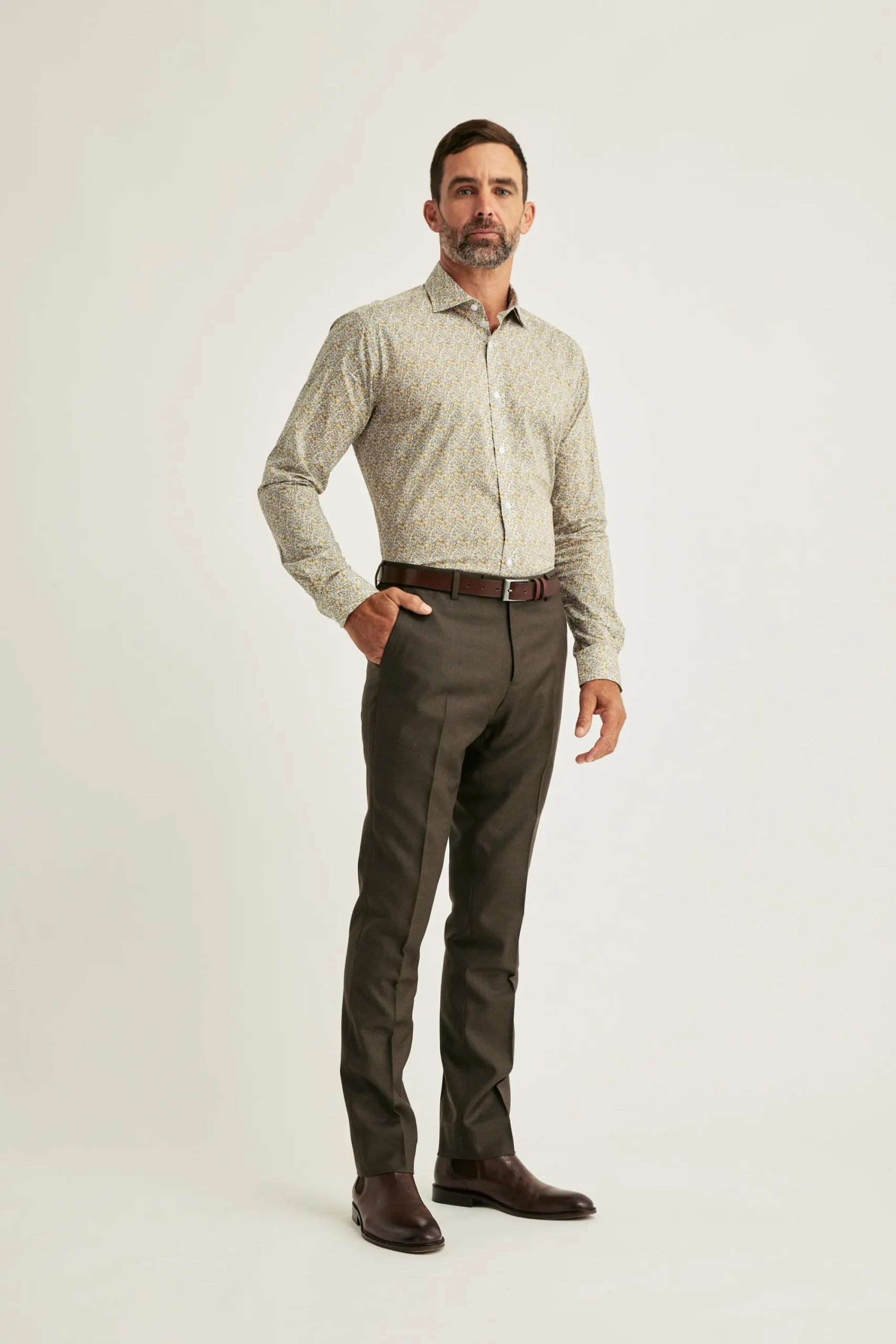 Barkers Tailored Fit Shirts|Tailored Fit Shirts^Liberty Petal Frill Print Shirt