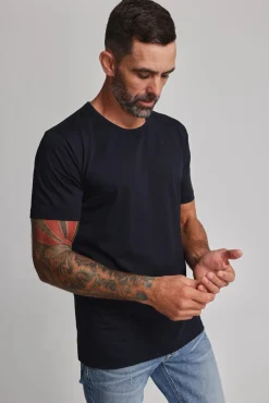 Barkers Essential Tees^Linton Supima Tee NAVY