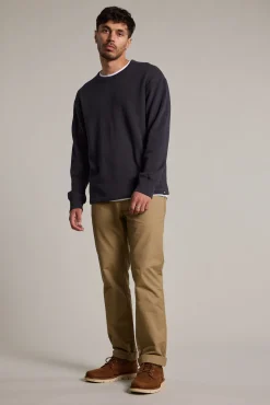 Barkers Cotton Knitwear^Monterey Waffle Crew CHARCOAL