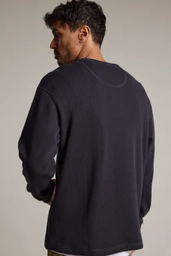 Barkers Cotton Knitwear^Monterey Waffle Crew CHARCOAL