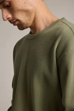 Barkers Cotton Knitwear^Monterey Waffle Crew SAGE