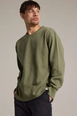 Barkers Cotton Knitwear^Monterey Waffle Crew SAGE