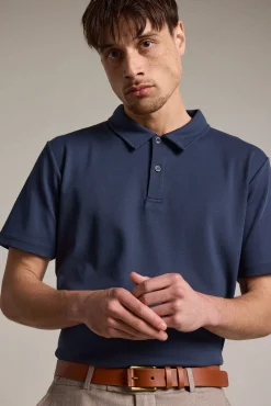 Barkers Polos|Polo Shirts^Newland Mercerised Texture Polo NAVY