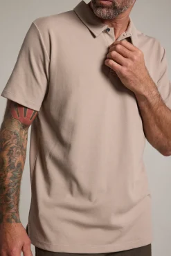 Barkers Polos|Polo Shirts^Newland Mercerised Texture Polo OATMEAL