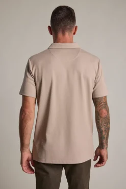 Barkers Polos|Polo Shirts^Newland Mercerised Texture Polo OATMEAL