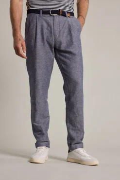 Barkers Tapered & Slim Fit Pants|Casual Pants^Newman Linen Pants BLUE