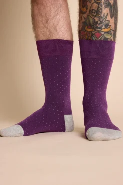 Barkers Socks|Socks^Nicolas Pin Dot Sock PURPLE