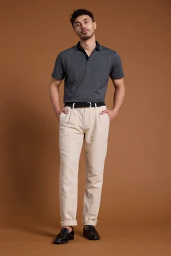 Barkers Polos|Polo Shirts^Olson Mercerised Texture Polo BLACK