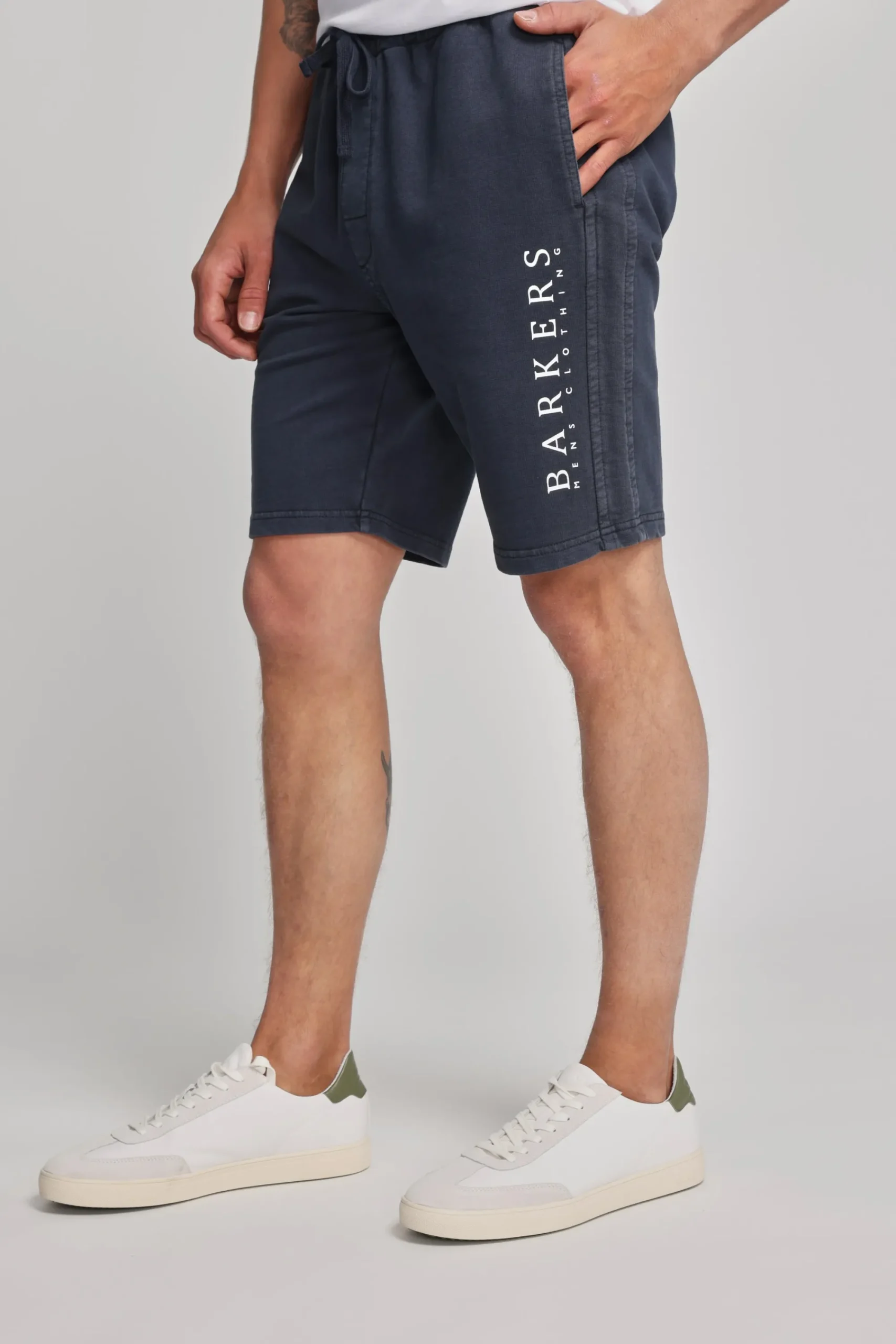 Barkers Shorts|Barkers Track Pants^Organic Classic Print Track Short DARK BLUE