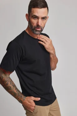 Barkers Essential Tees^Organic Crew Tee BLACK