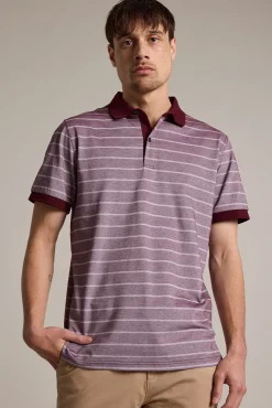 Barkers Polos|Polo Shirts^Oxley Mercerised Stripe Polo BURGUNDY
