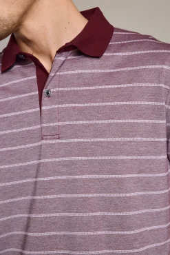 Barkers Polos|Polo Shirts^Oxley Mercerised Stripe Polo BURGUNDY
