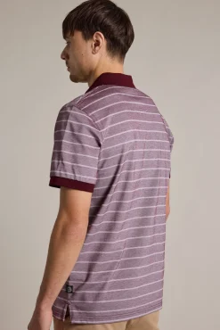 Barkers Polos|Polo Shirts^Oxley Mercerised Stripe Polo BURGUNDY
