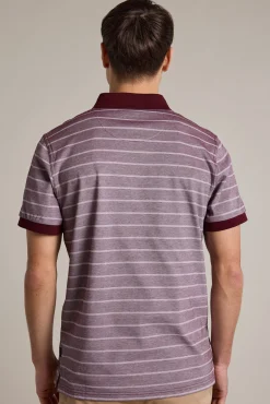 Barkers Polos|Polo Shirts^Oxley Mercerised Stripe Polo BURGUNDY