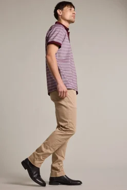Barkers Polos|Polo Shirts^Oxley Mercerised Stripe Polo BURGUNDY