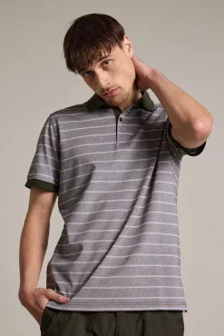 Barkers Polos|Polo Shirts^Oxley Mercerised Stripe Polo OLIVE