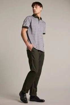 Barkers Polos|Polo Shirts^Oxley Mercerised Stripe Polo OLIVE