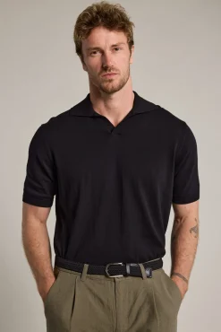 Barkers Polos|Polo Shirts^Parkway Cotton Knitted Polo Shirt BLACK