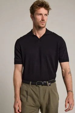 Barkers Polos|Polo Shirts^Parkway Cotton Knitted Polo Shirt BLACK