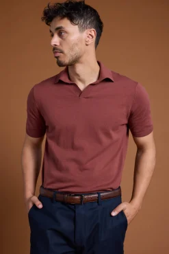 Barkers Polos|Polo Shirts^Parkway Cotton Knitted Polo BRICK