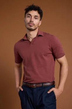 Barkers Polos|Polo Shirts^Parkway Cotton Knitted Polo BRICK