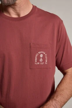 Barkers Graphic & Stripes^Piston Print Tee BRICK
