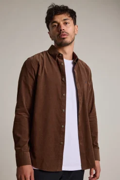 Barkers Tailored Fit Shirts|Tailored Fit Shirts^Sedwick Corduroy Shirt BROWN