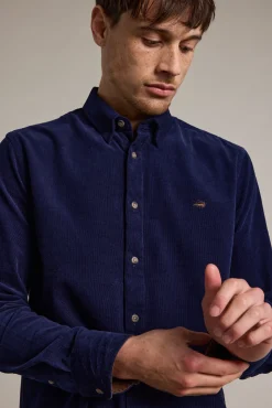 Barkers Tailored Fit Shirts|Tailored Fit Shirts^Sedwick Corduroy Shirt NAVY