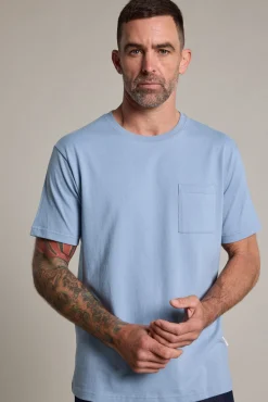 Barkers Graphic & Stripes^Stamp Logo Tee STONE BLUE