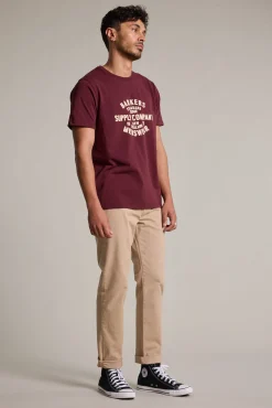 Barkers Graphic & Stripes^Standard Issue Print Tee BURGUNDY