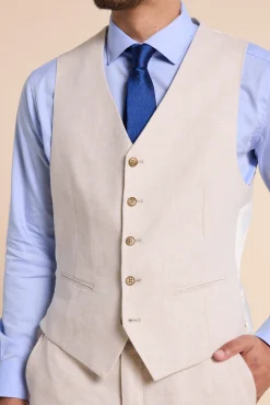 Barkers Waistcoats|Waistcoats^Thompson Textured Linen Waistcoat